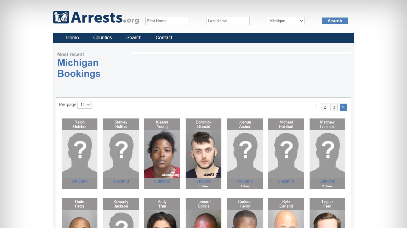 Michigan Arrests and Inmate Search